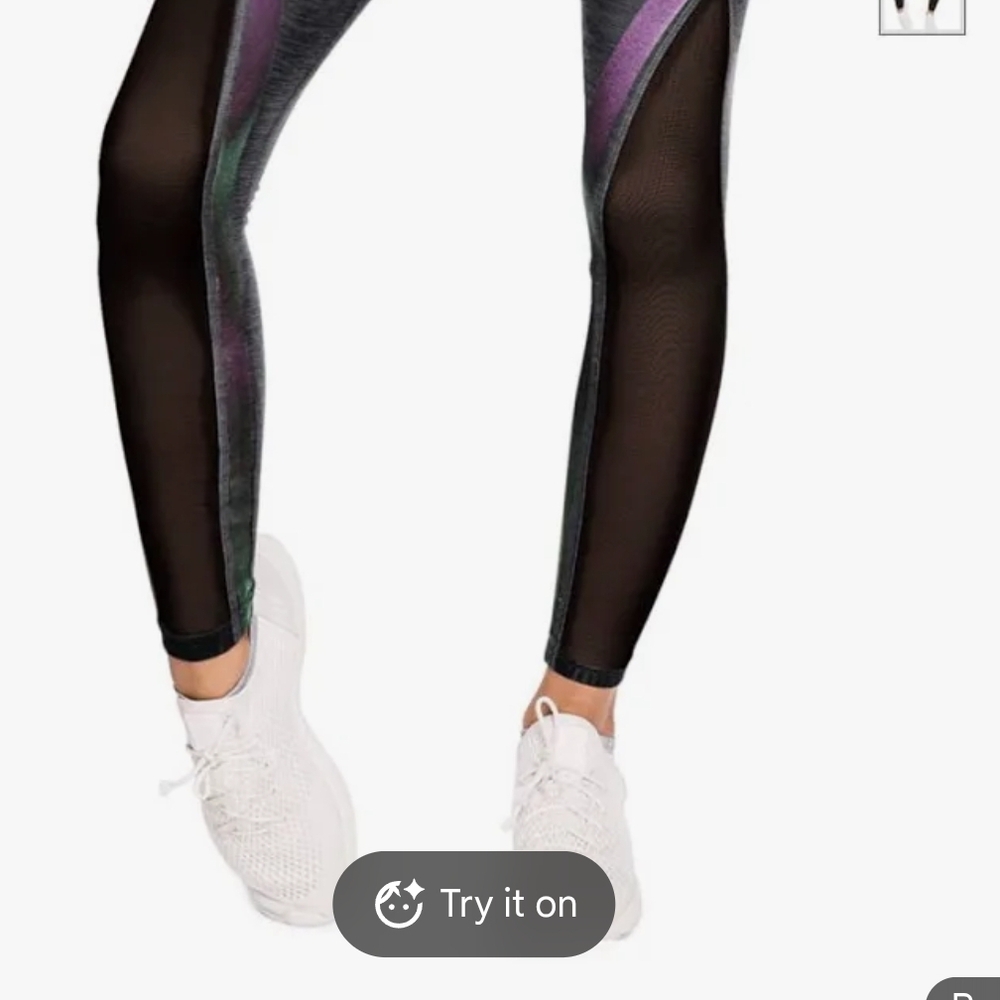 PINK Victoria's Secret Black and Purple Leggings